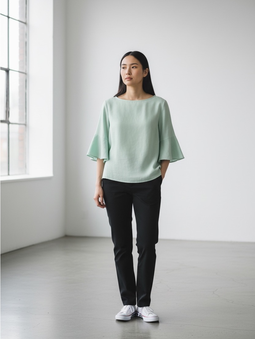 Mint Green Lafayette 148 Classy Top Shirt Silk Blend